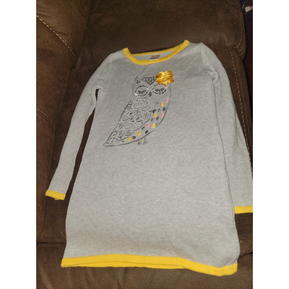 Gymboree outlet bright owl sweater dress 6